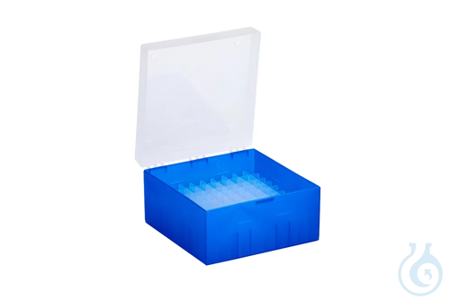 ratiolab® Cryo Boxes, PP, without grid, blue, 133 x 133 x 75 mm