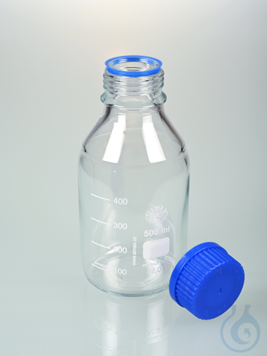 Glas sampling bottle, GL45, 500 ml, m.V.