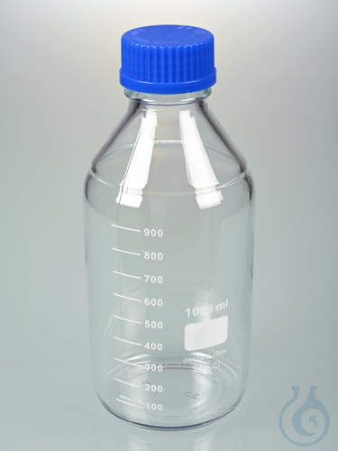 Glas sampling bottle, GL45, 1000 ml, m.V.