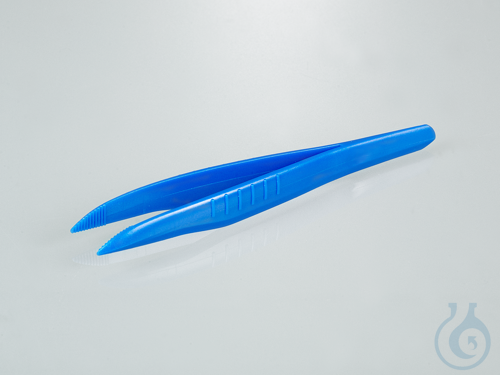 Single-use tweezers, pointed, PS, blue, sterile