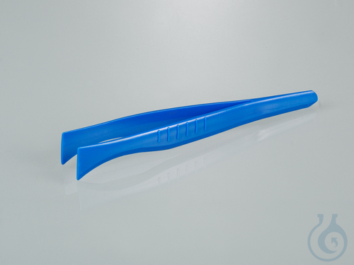 Single-use tweezers, broad tip, PS, blue, sterile