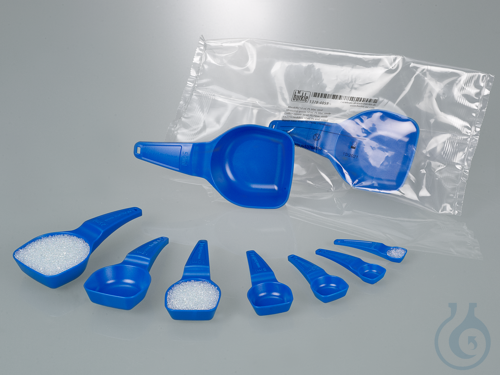 Measuring spoons 0.5 ml, PS, blue, sterile