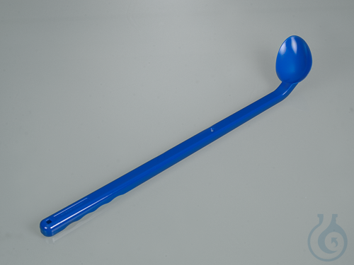 Sampling spoon curved, l.h., 10ml, PS blue,sterile