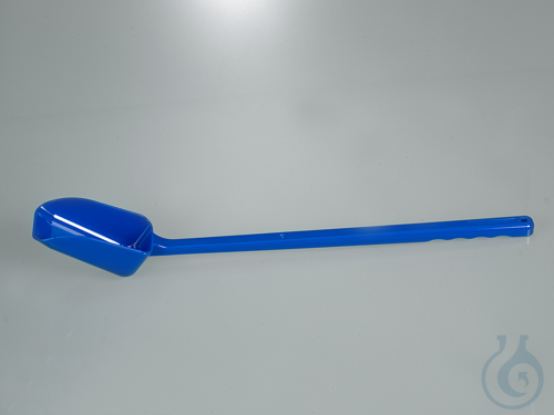 Food scoops, long handle, 100ml, PS blue, sterile