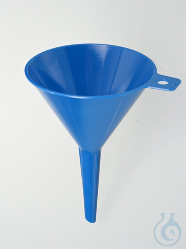 Blue disposable liquid funnel PS, Ø100mm, sterile