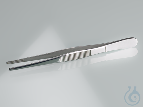 Forceps, stainless steel, blunt, straight, 160 mm