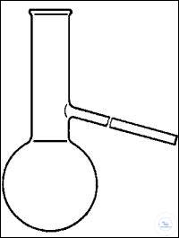 Ballon de distillation 1000 ml avec tubulure latérale 200/8 mm — 1 l, Witeg, art. 5520001