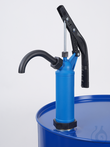 Lever pump, blue, galvanized pump rod