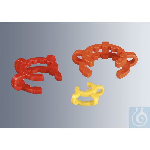 Clamps for standard ground joints NS 45/40, amber