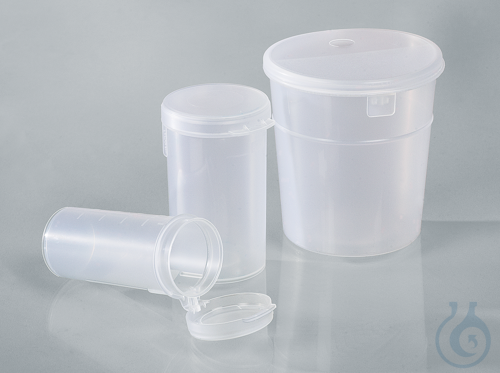 Sample containers, sterile, PP, 90 ml, snap-on lid