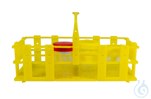 neoLabLine Multifunktionsrack für Container mit Durchmesser 50 mm, 8 Plätze, gel