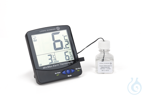 Digital Min/Max Alarm-Therm. type 13000, -50+70 °C/-58+158 °F, 3 m cable, with b