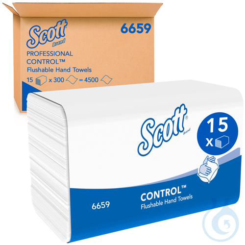 Scott® Control™ Herunterspülbare Falthandtücher - Weiß Lagen: 1 Größe: 21,20 cm