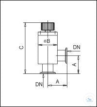 Right-Angle Valve VA 40 HSE, Manually Operated, Stainless Steel, DN 40 KF