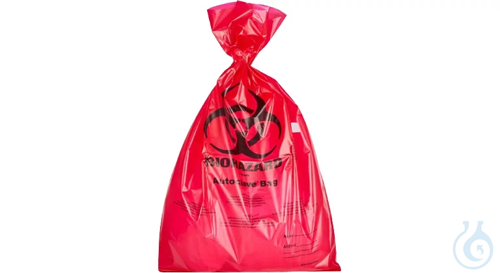 ratiolab®Disposal Bags, autoclavable, PE, BIOHAZARD, red, indicator patch,