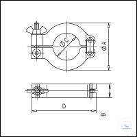Hinge clamp ring with closure by ring and nut bolt, DN 32/40 KF
