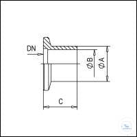 Short Weld Stub, Stainless Steel, DN 25 KF, 22mm