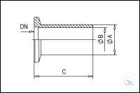 Long Weld Stub, Stainless Steel, DN 16 KF, 52mm