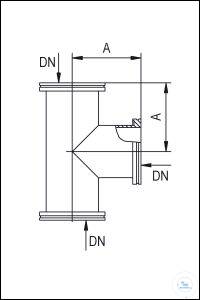 Tee, Stainless Steel, DN 63 ISO-K