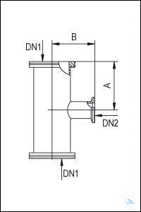 Tee ISO-K/KF, Stainless Steel, DN 100/40
