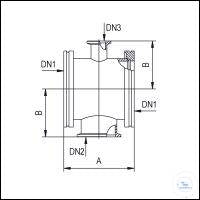 Measurement Flange ISO-K/KF/KF, Stainless Steel, DN 160/40/16