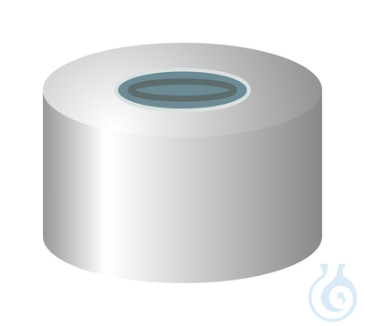 N 13 aluminium crimp cap, silver, open hole, butyl dark grey/centric PTFE grey, 50° Shore A, 2,0, Macherey-Nagel, art. 70257