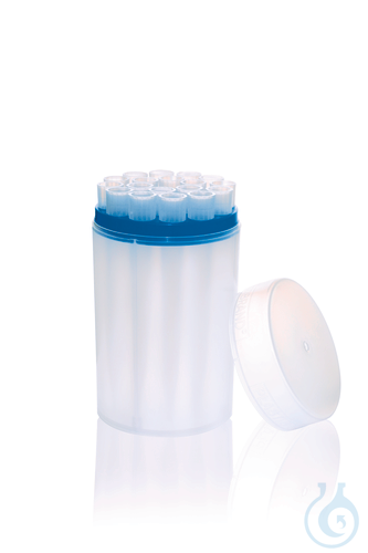 TipBox, PP, round, 1-10 ml, clear, filled, pack of 18 tips