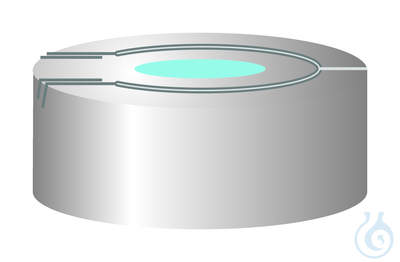 Bouchon de sécurité contre la surpression en aluminium N 20, argent, silicone bleu transparent/PTFE incolore, 45°, Macherey-Nagel, art. 702927