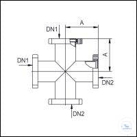 4-Way Cross, Stainless Steel, DN 250 CF