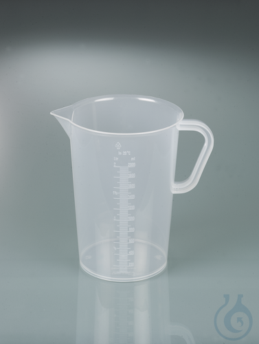 Graduated beaker w/handle, PP, 2000ml,transp.grad.