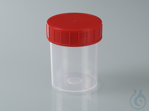 Sample beaker with cover, PP/LDPE, aseptic, 125 ml