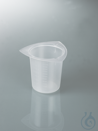 Universal graduated beaker, PP, 250 ml, w/ spouts