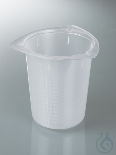 Universal graduated beaker, PP, 1000 ml, w/ spouts