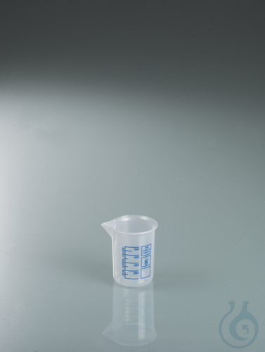 Laboratory/ Griffin beaker PP, 50 ml, blue scale