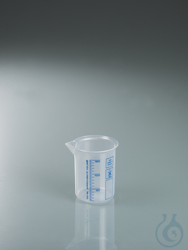 Laboratory/ Griffin beaker PP, 150 ml, blue scale