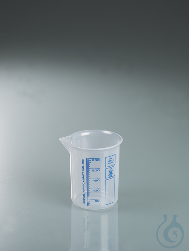 Laboratory/ Griffin beaker PP, 250 ml, blue scale