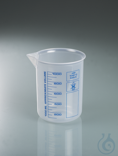 Laboratory/ Griffin beaker PP, 1000 ml, blue scale