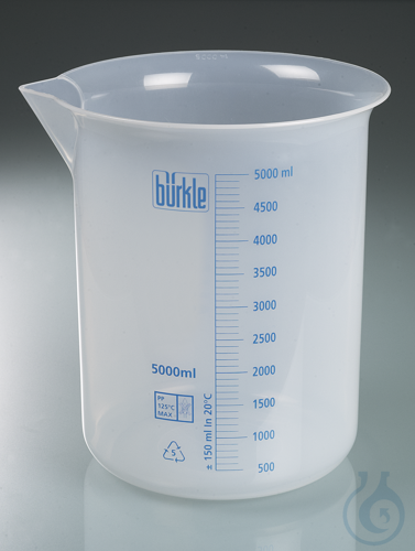 Laboratory/ Griffin beaker PP, 5000 ml, blue scale