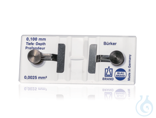 Count. chamber BLAUBRAND Bürker, with spring clips, double ruling