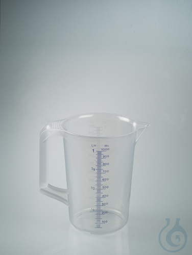 Measuring jug industrial, PP, 1000ml,closed handle