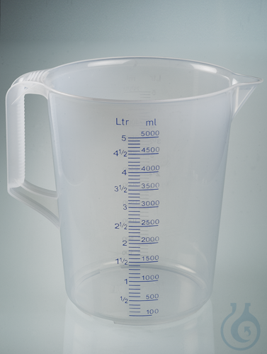 Measuring jug industrial, PP, 5000ml,closed handle