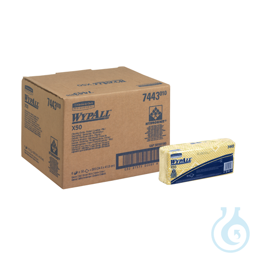 WypAll® X50 Critical Clean - Interfold / Gelb Lagen: 1 Größe: 41,80 cm x 22,10