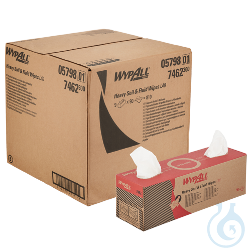 WypAll® L40+ PowerClean - Zupfbox / Weiß Lagen: 1 Größe: 25,00 cm x 41,00 cm