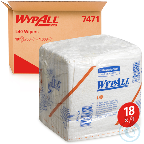 WypAll® L40+ PowerClean - Viertelgefaltet / Weiß Lagen: 1 Größe: 30,40 cm x