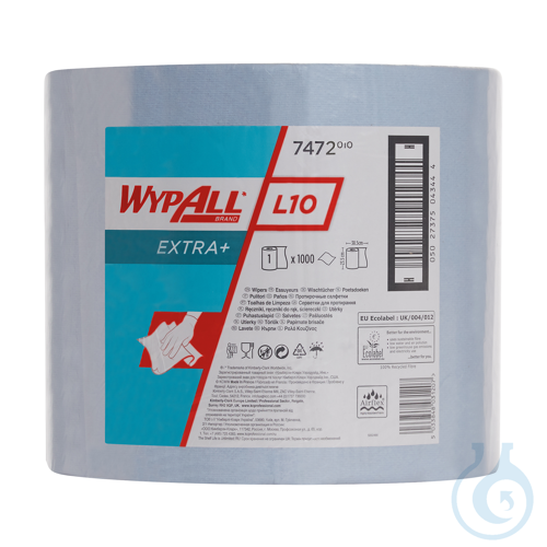 WypAll® L10 EXTRA+ Wischtücher - Großrolle / Blau Lagen: 1 Größe: 38,00 cm x
