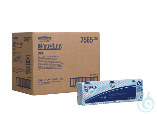 WypAll® X80 Critical Clean - Interfold / Blau Lagen: 1 Größe: 41,00 cm x 33,00