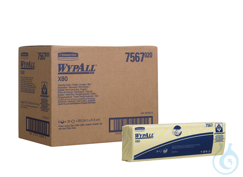 WypAll® X80 Critical Clean - Interfold / Gelb Lagen: 1 Größe: 41,00 cm x 33,00