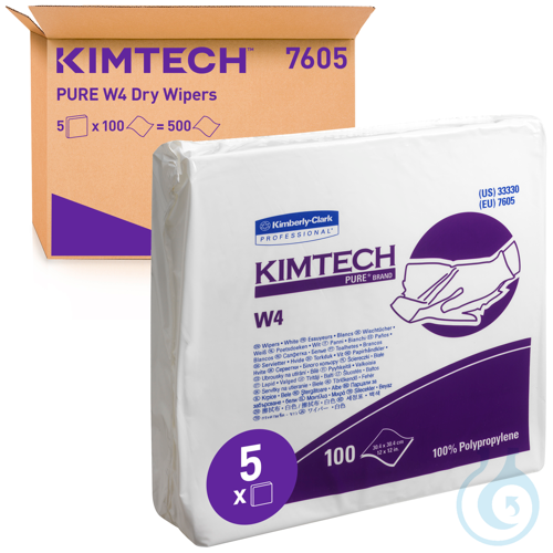 KIMTECH® PURE W4 Wischtücher - Einzel / Weiß Größe: 30,40 cm x 30,40 cm Inhalt: