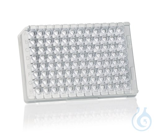 Strip micropl.w.grid 96-well(12 str.xF8), PS trans. 350 µl immunoGrade HB p.of 1