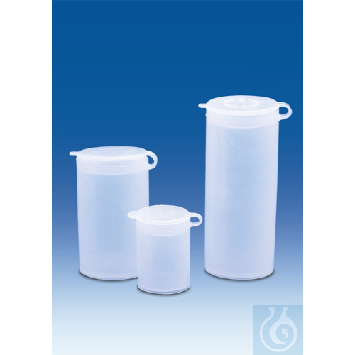 Sample container, PE-LD, with lid, 25 ml, 72 x 24 mm